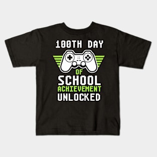 Happy 100Th Day Of School Achievement Unlocked Video Game Kids T-Shirt